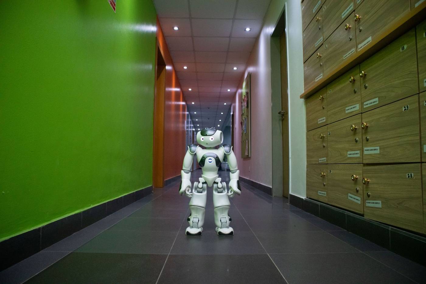Humanoid robot warehouse floor