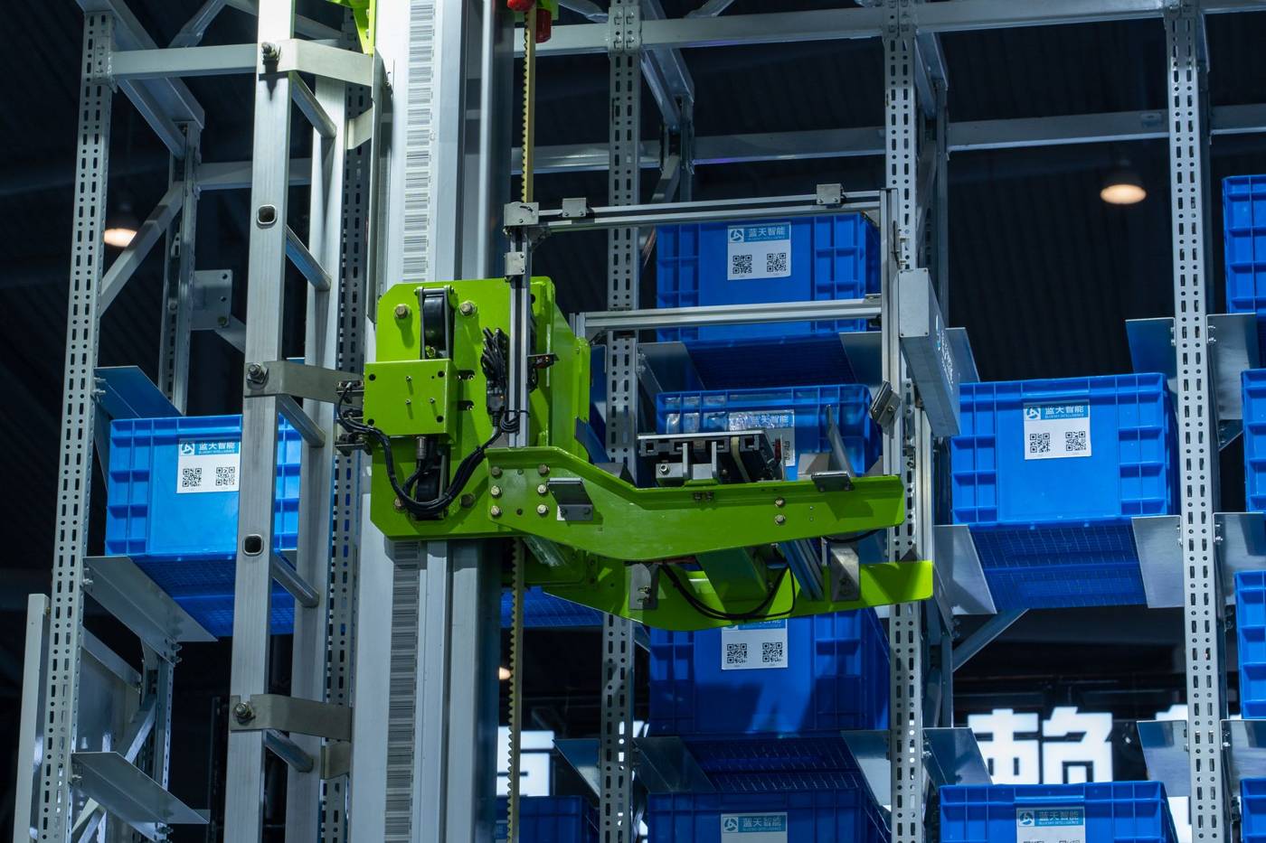 Humanoid warehouse robot working