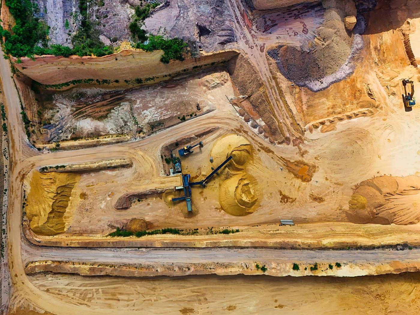 Mining operations aerial view