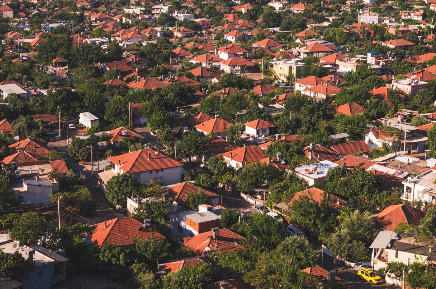Residential neighborhood aerial view