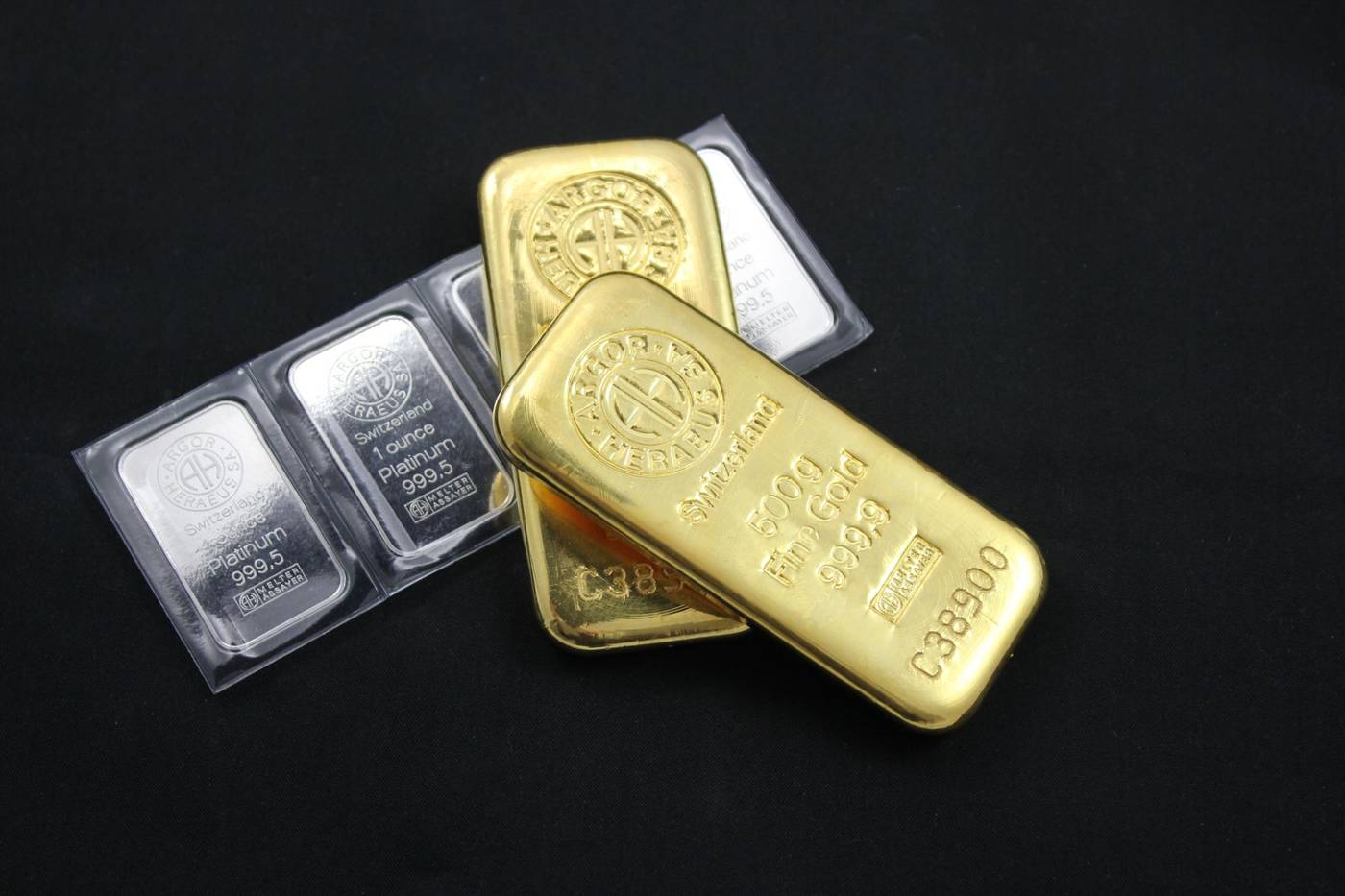 Silver bullion bars close