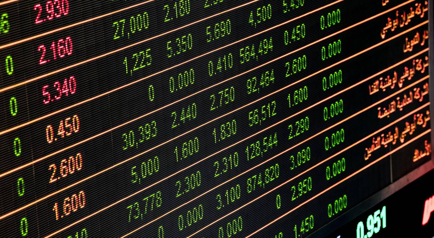 Stock market trading screen